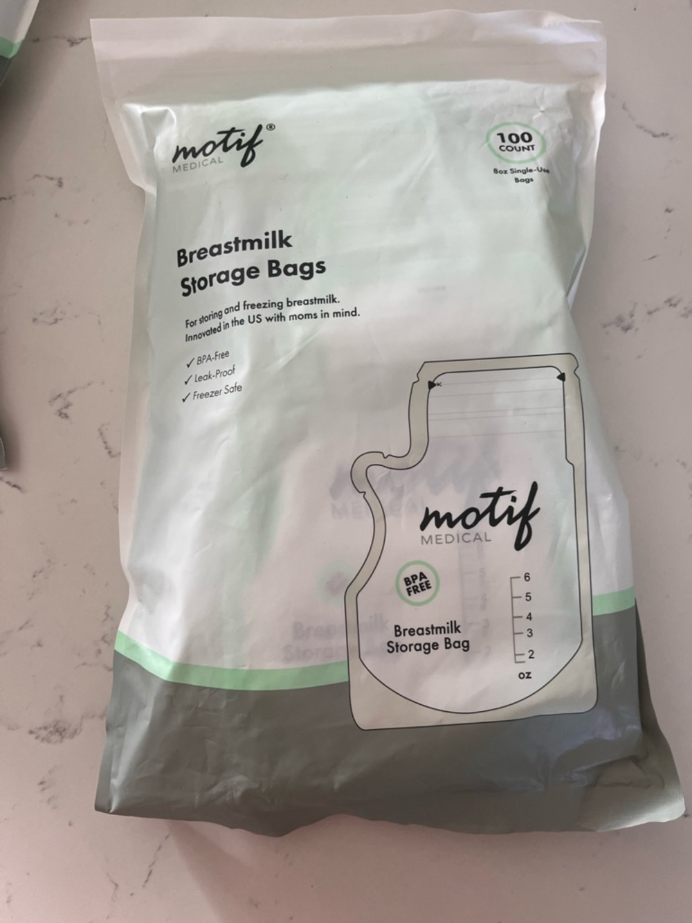 Motif Medical Breastmilk Storage Bags 7x100 Count BPA-Free Leak-Proof Freezer - Picture 3 of 4
